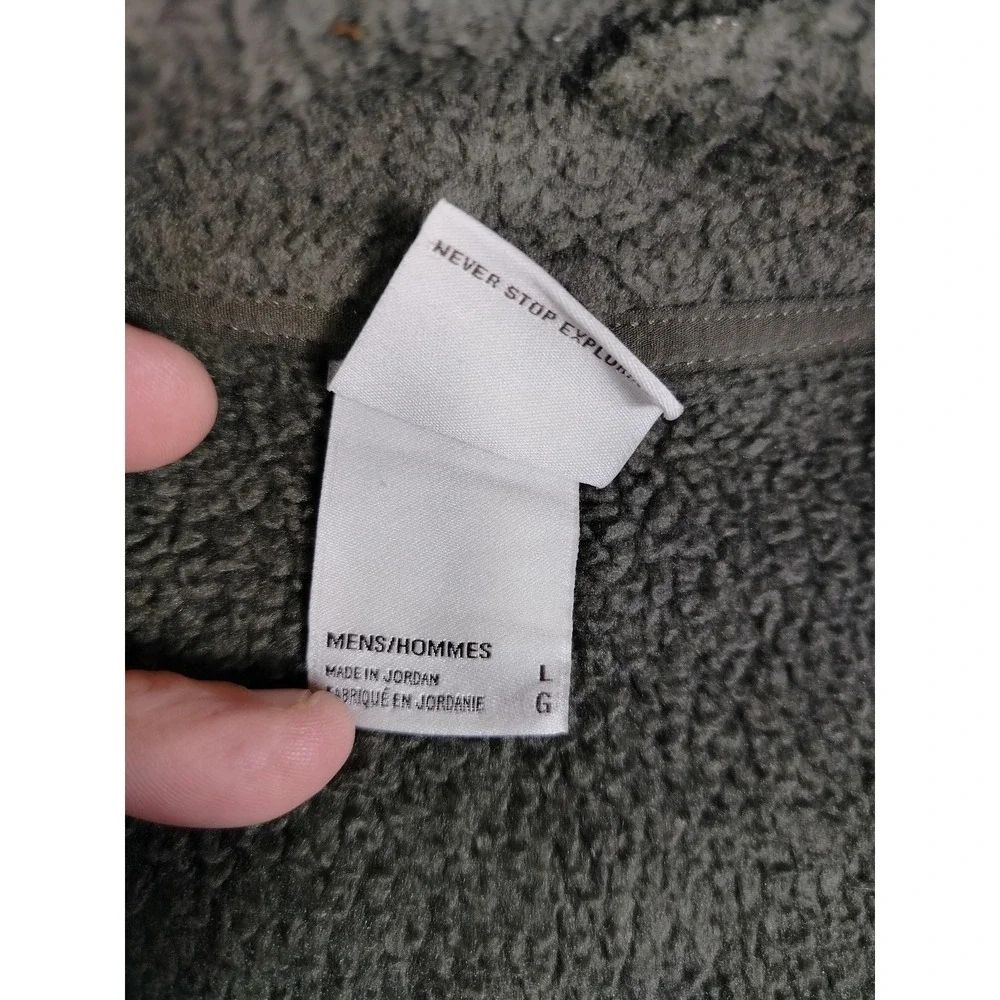 The North Face Pullover Mens Large Green Fleece 1/4 Zip Thermal Hiking Outdoors